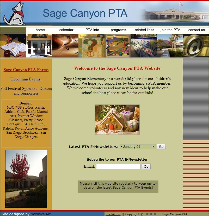 SageCanyonPTA website